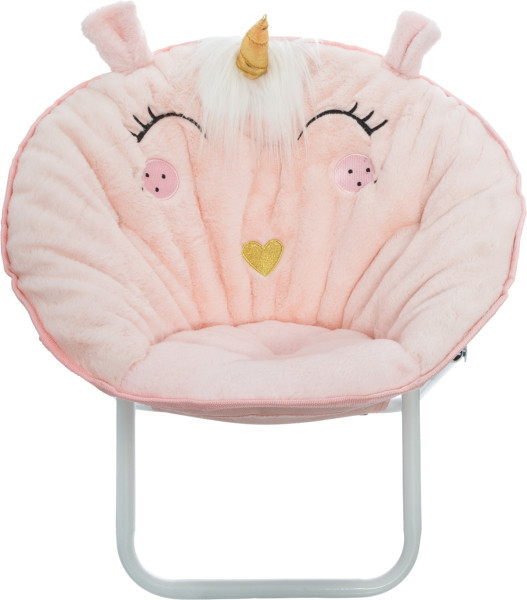 Dziecięcy fotel Unicorn różowy składany 55cm
