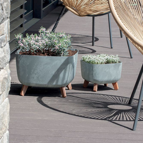 Donica ogrodowa kwadratowa Gracia Square Beton 29 x 29 x 22