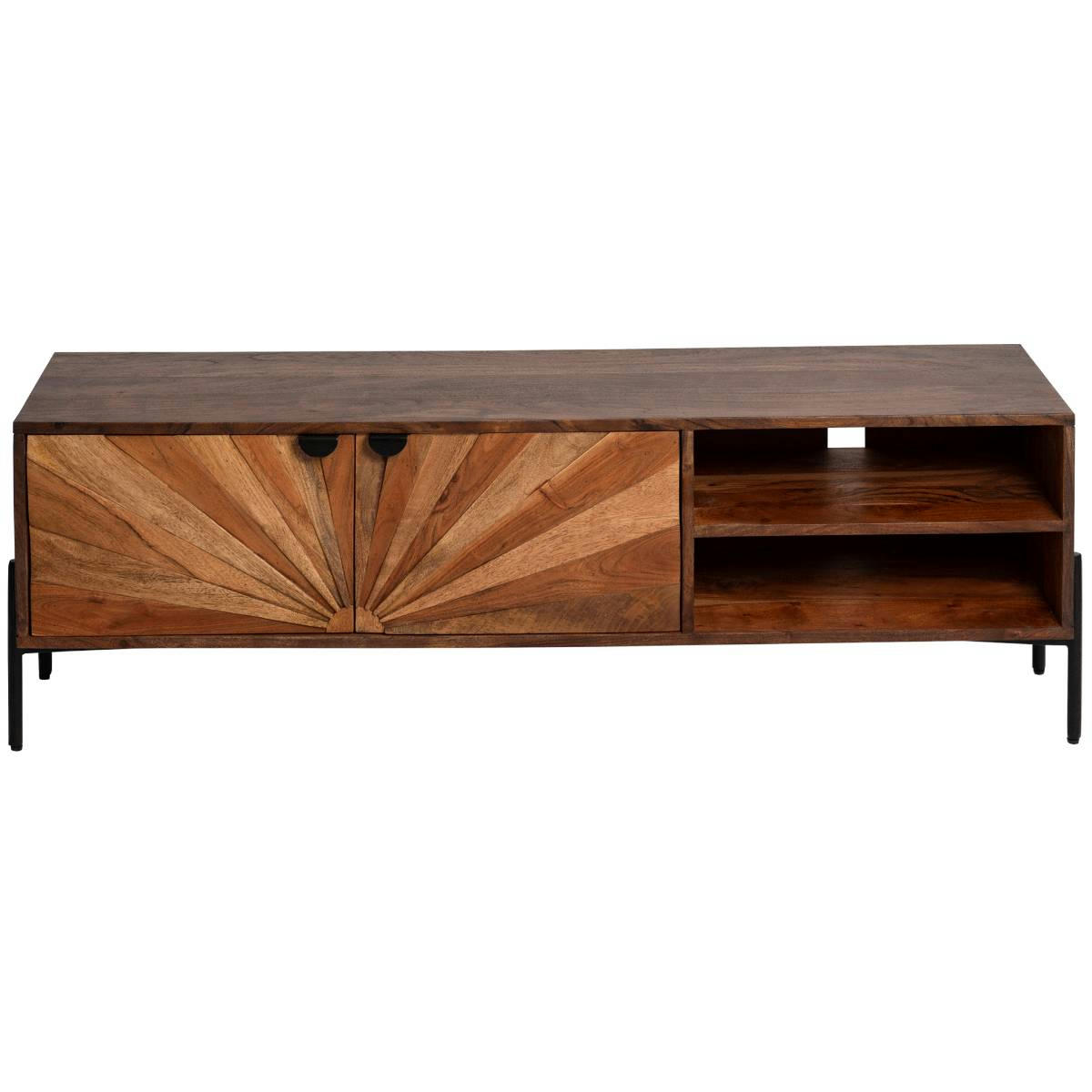 ELVIRA - Meuble TV en bois marron 138 cm
