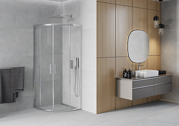 Mexen Rio cabine de douche semi-circulaire 80 x 80 cm, transparent, chrom - 863-080-080-01-00