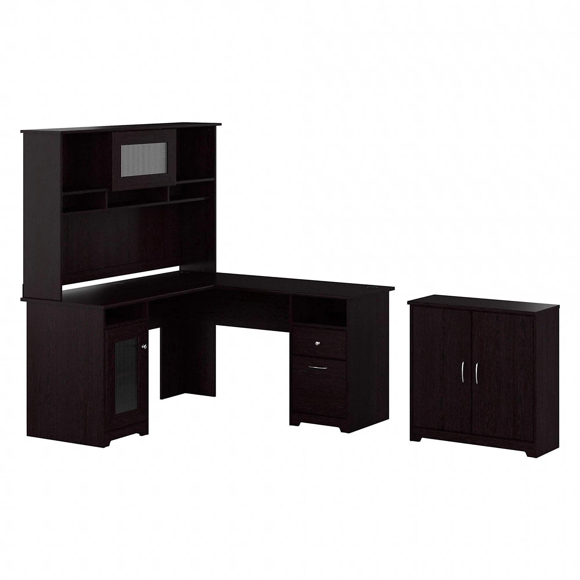 Cabot 60W L-Desk with Hutch and Storage Cabinet by Bush Furniture