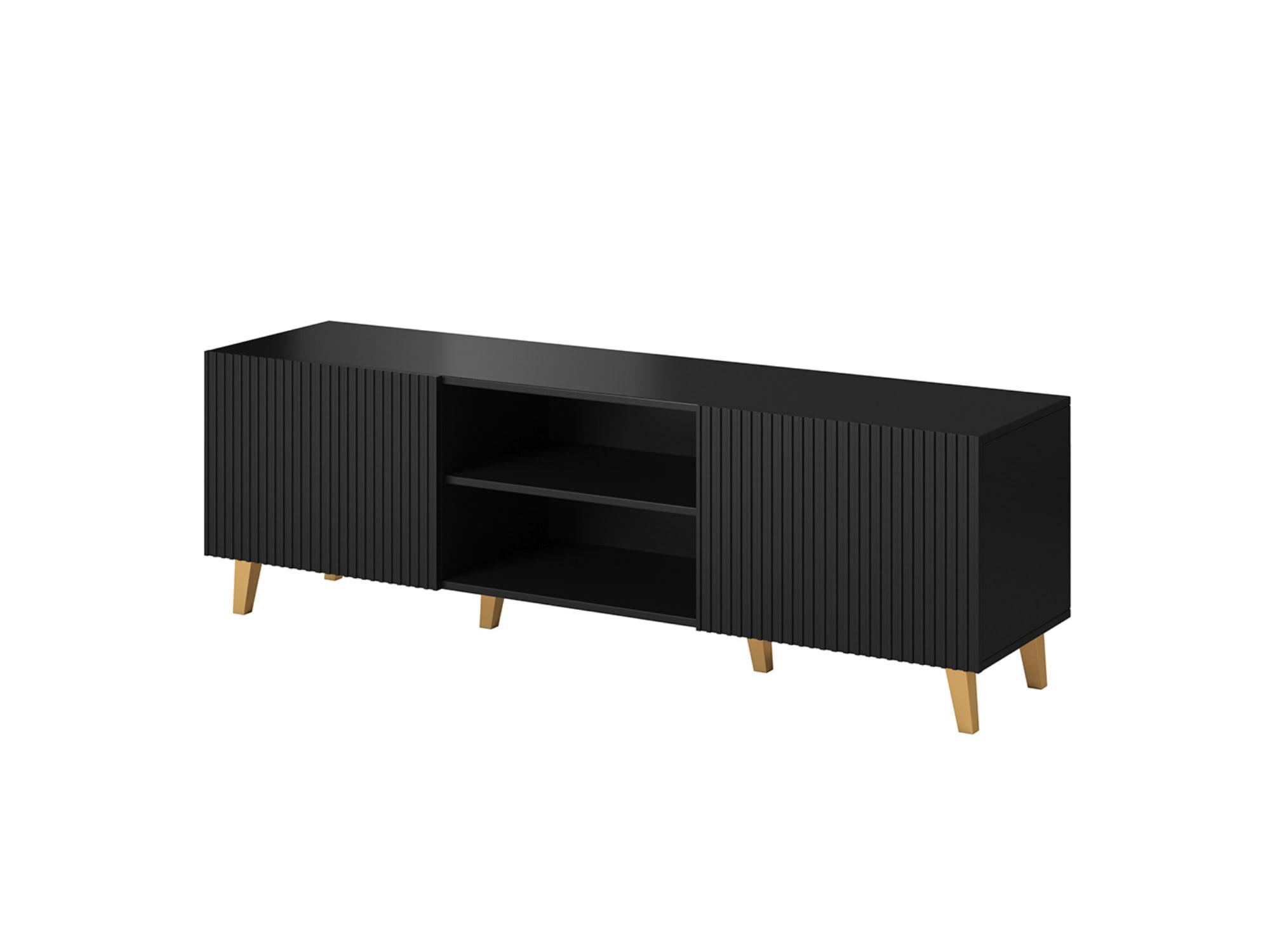 SANNA - Meuble TV style contemporain 150 cm noir