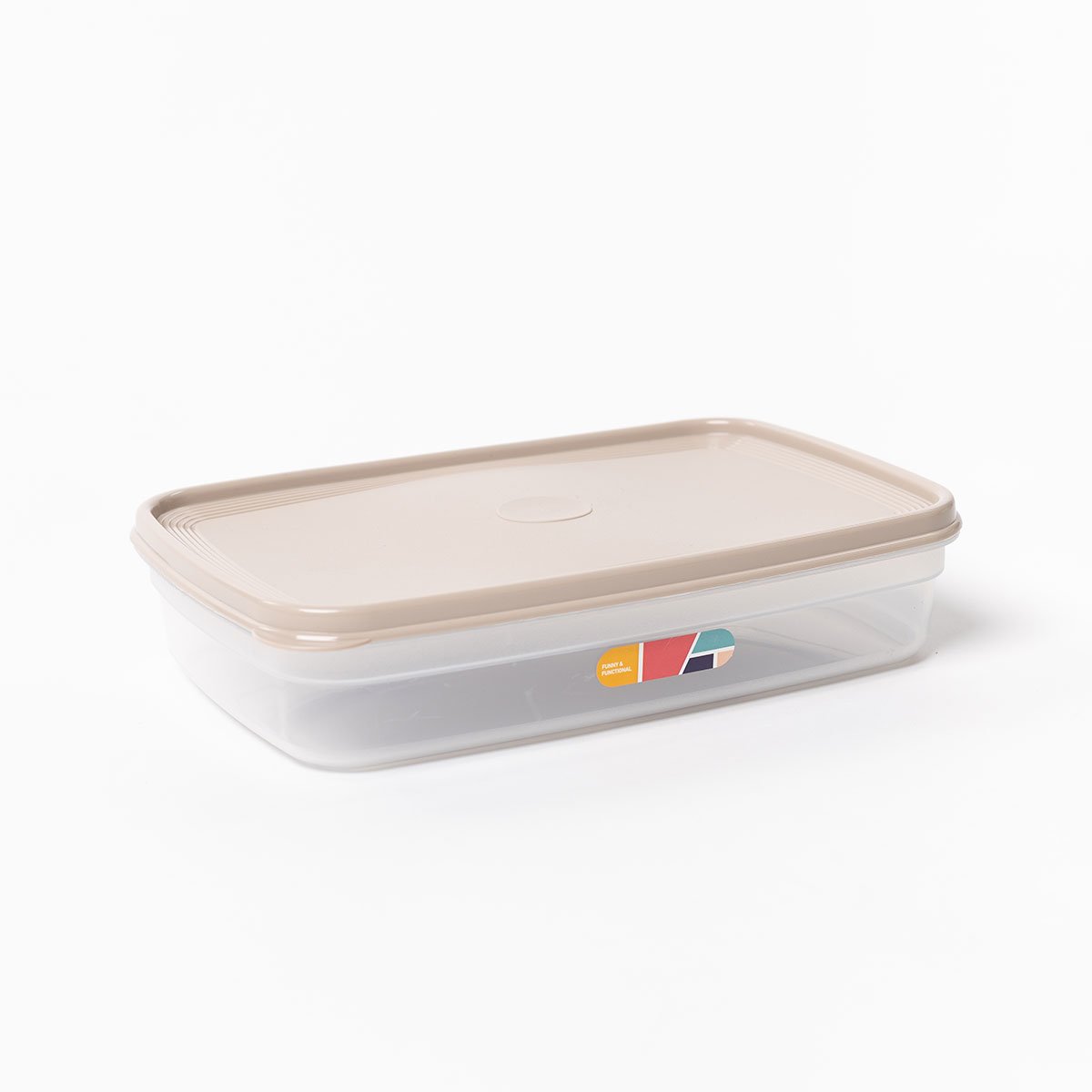 Caixa rectangular com tampa bege 2,2l