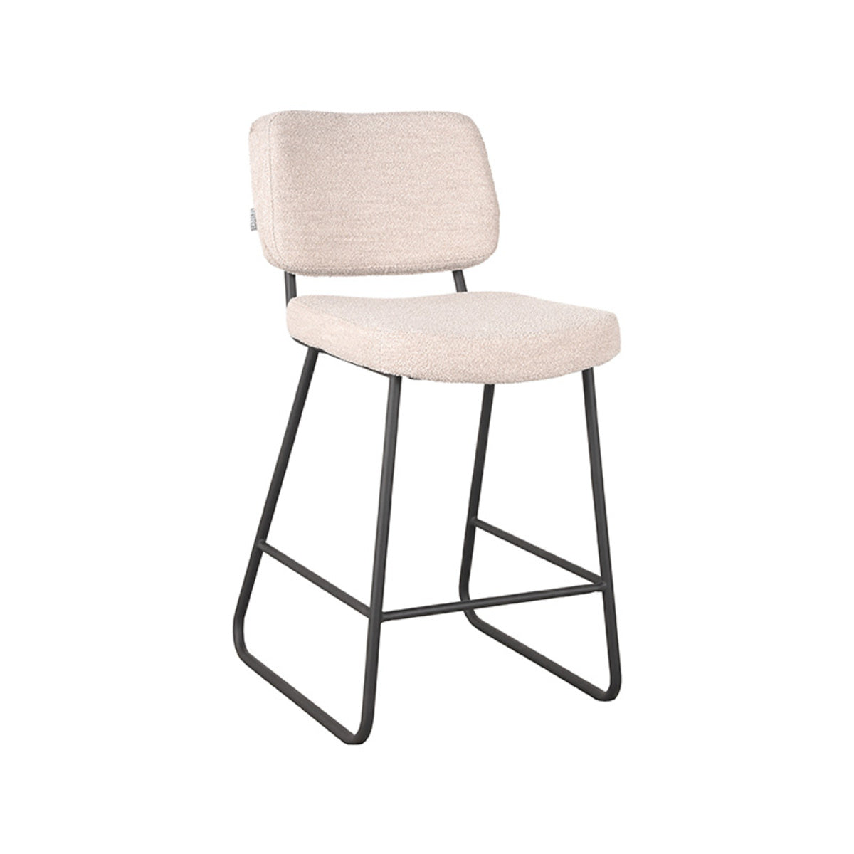 LABEL51 Barstoel Noah - Naturel Bouclé - Zithoogte 65cm - Set van 2