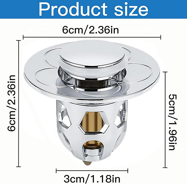 CODEKEY Lot de 2 Pièces Bouchon de Lavabo Universelle Pop Up Bouchon de Vidage pour Lavabo, Filtre pour Evier Flitre de Vidange An