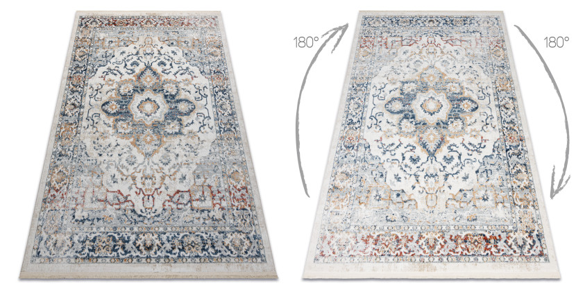 Dywan DISTIN 0834A granatowy / niebieski / żółty / terakota 80x150 cm