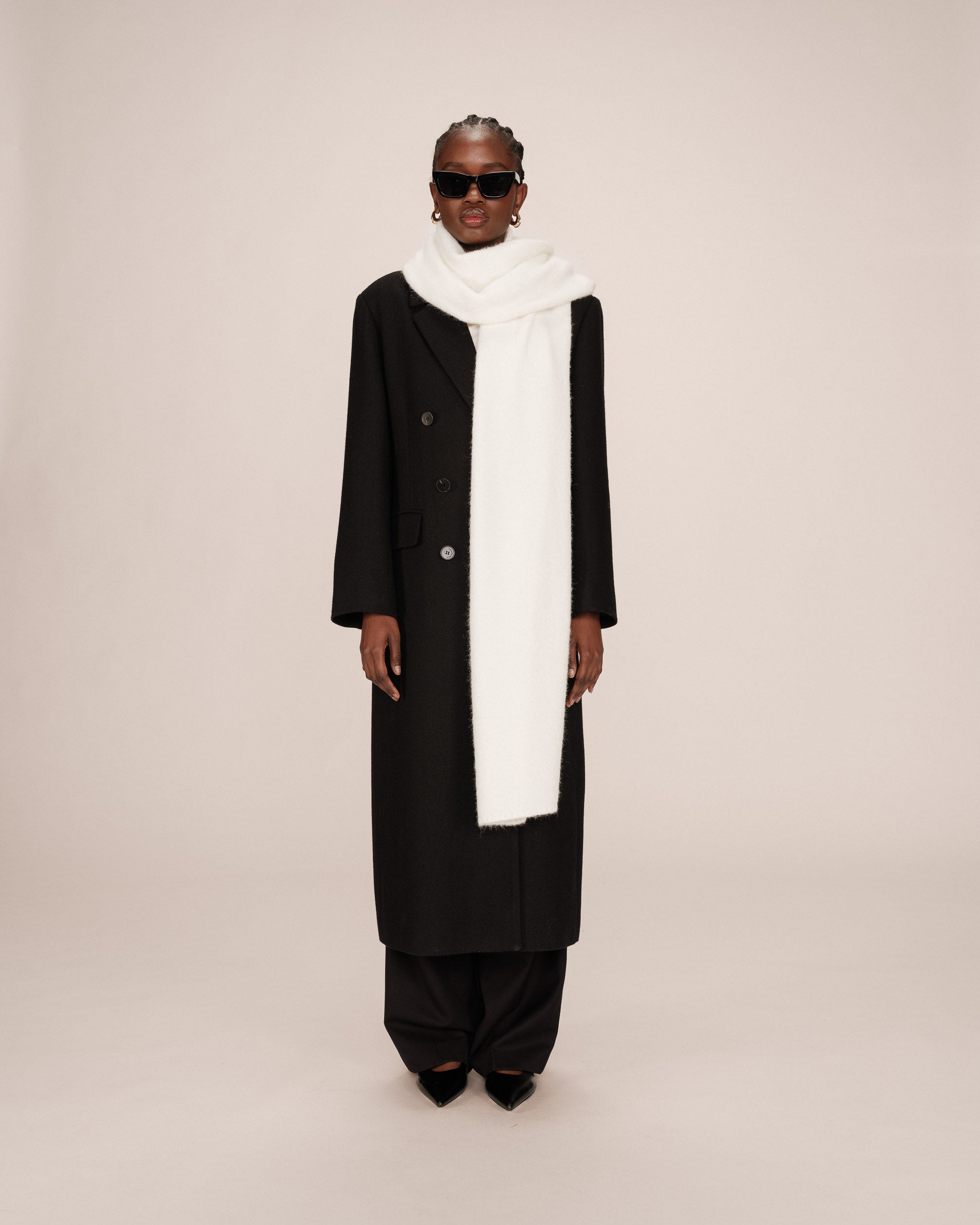 Echarpe en maille ivoire Sanguine