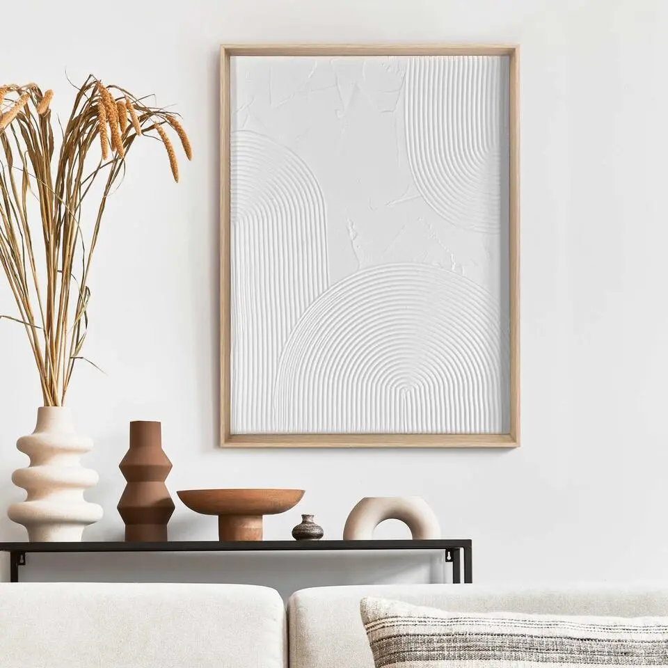 Schilderij 3D Art Thin Comb - 40 x 30 - Wit