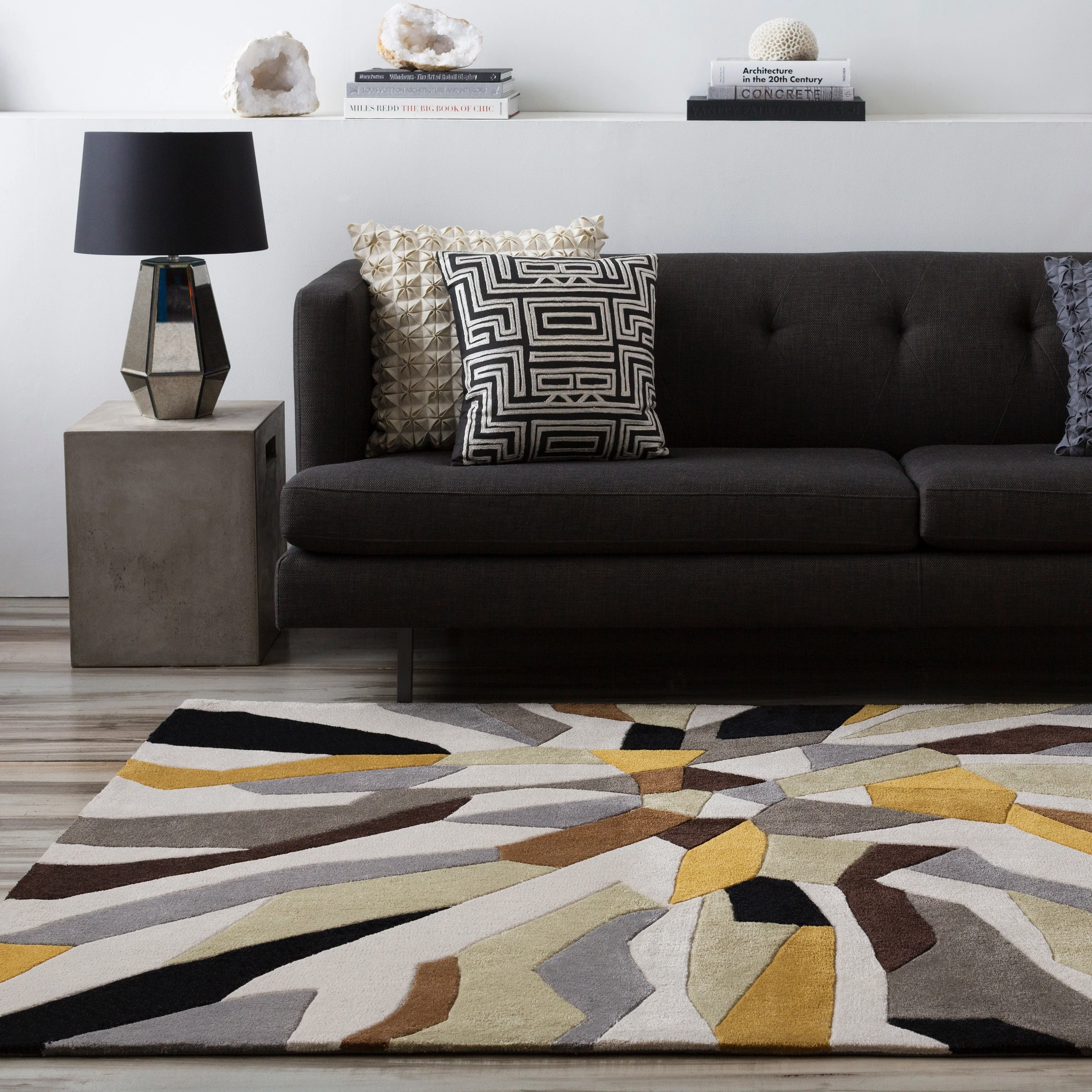 Hand-Tufted Barnes Contemporary Abstract Area Rug