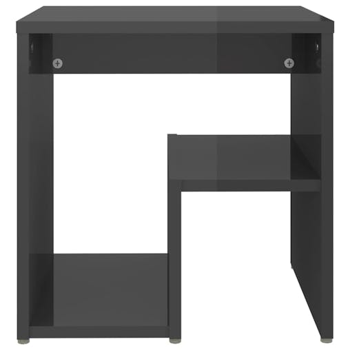 NNEVL Bed Cabinets 2 pcs High Gloss Grey 40x30x40 cm Chipboard