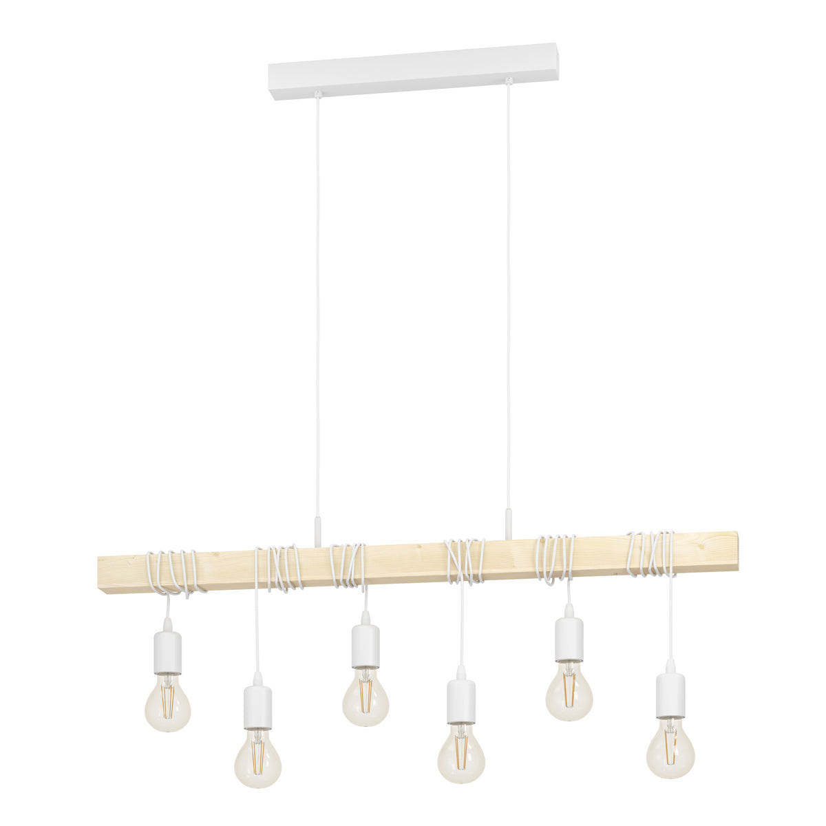 EGLO hanglamp Townshend - e27 - 100 cm - wit/bruin