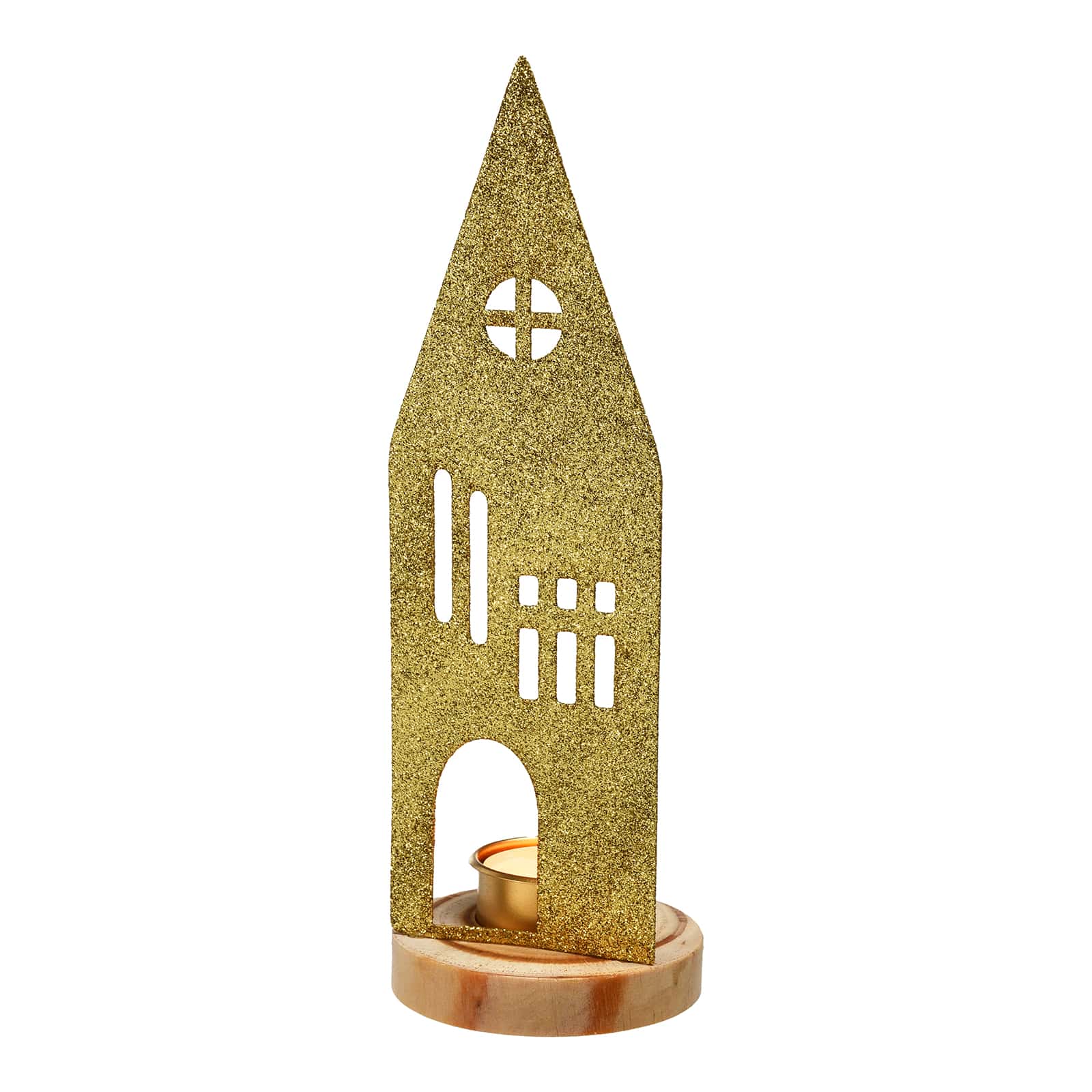 Teelichthalter Haus Glam Gold, ⌀ 8 cm, H 230 mm