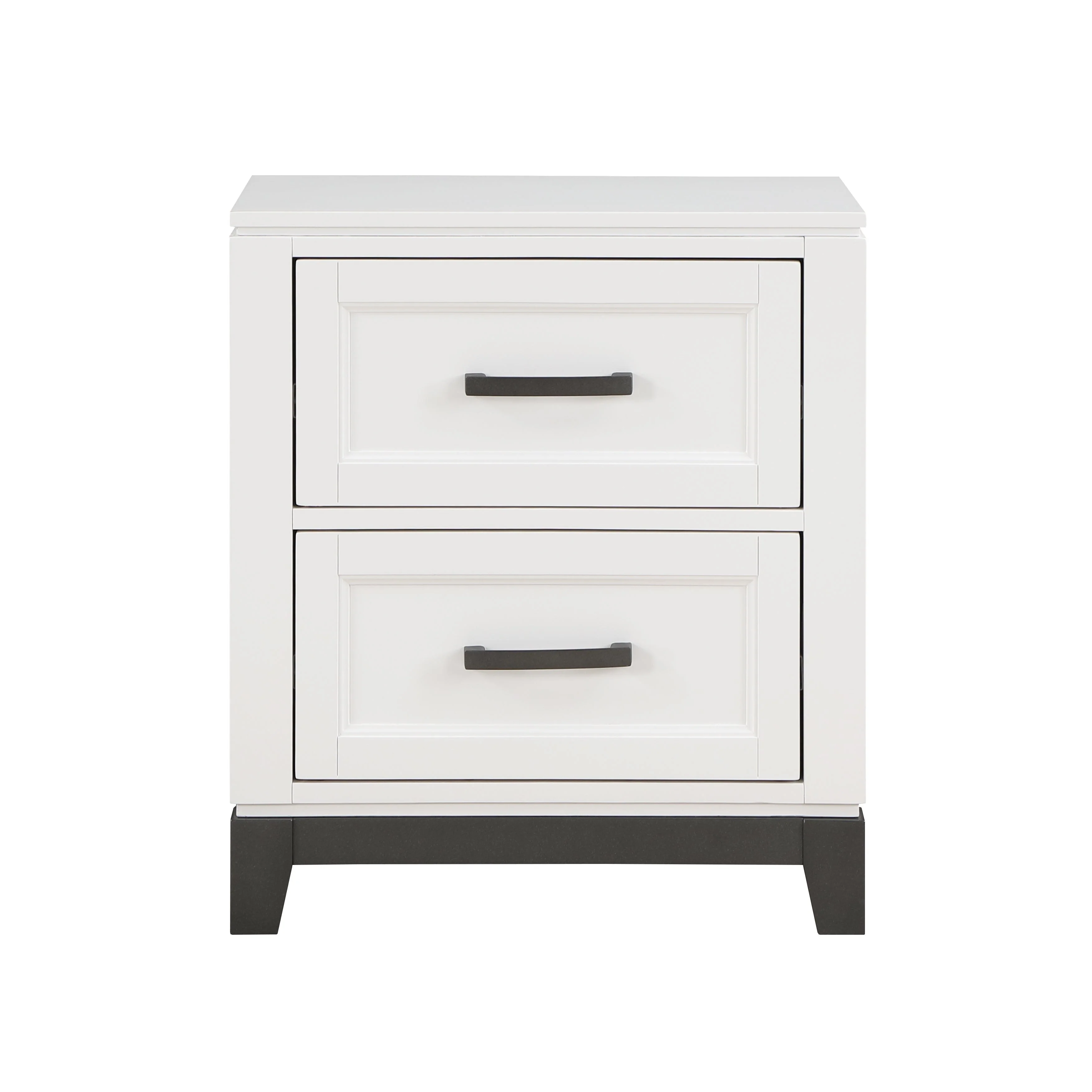Two-Drawers Nightstand White Finish 1pc