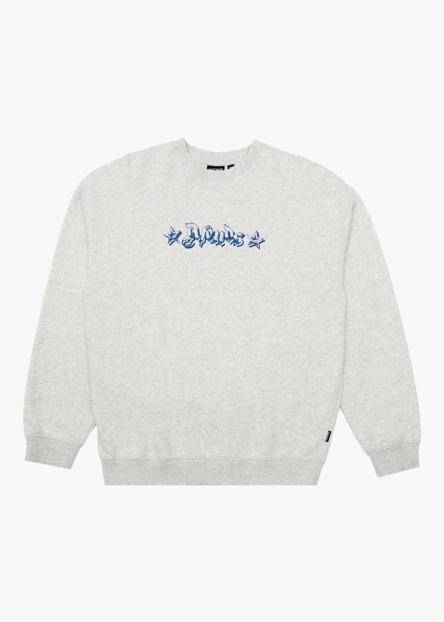 AFENDS Mens Created - Crew Neck - Grey Marle