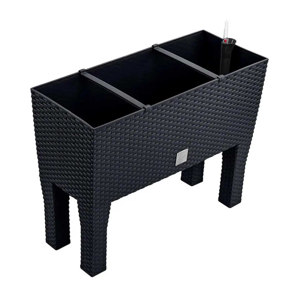 Prosperplast Plantenbak - antraciet - op poten - 60 x 25 x 46 cm