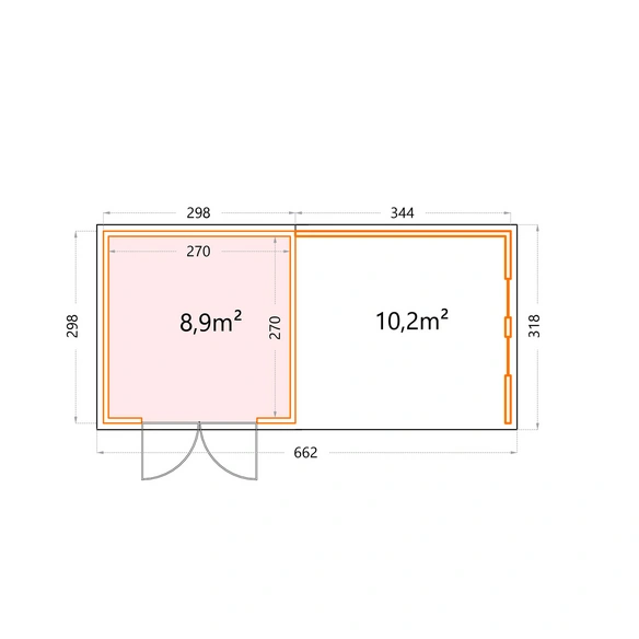 Gerätehaus »Classico«, BxHxT: 662 x 219 x 318 cm (Außenmaß inkl. Dachüberstand)
