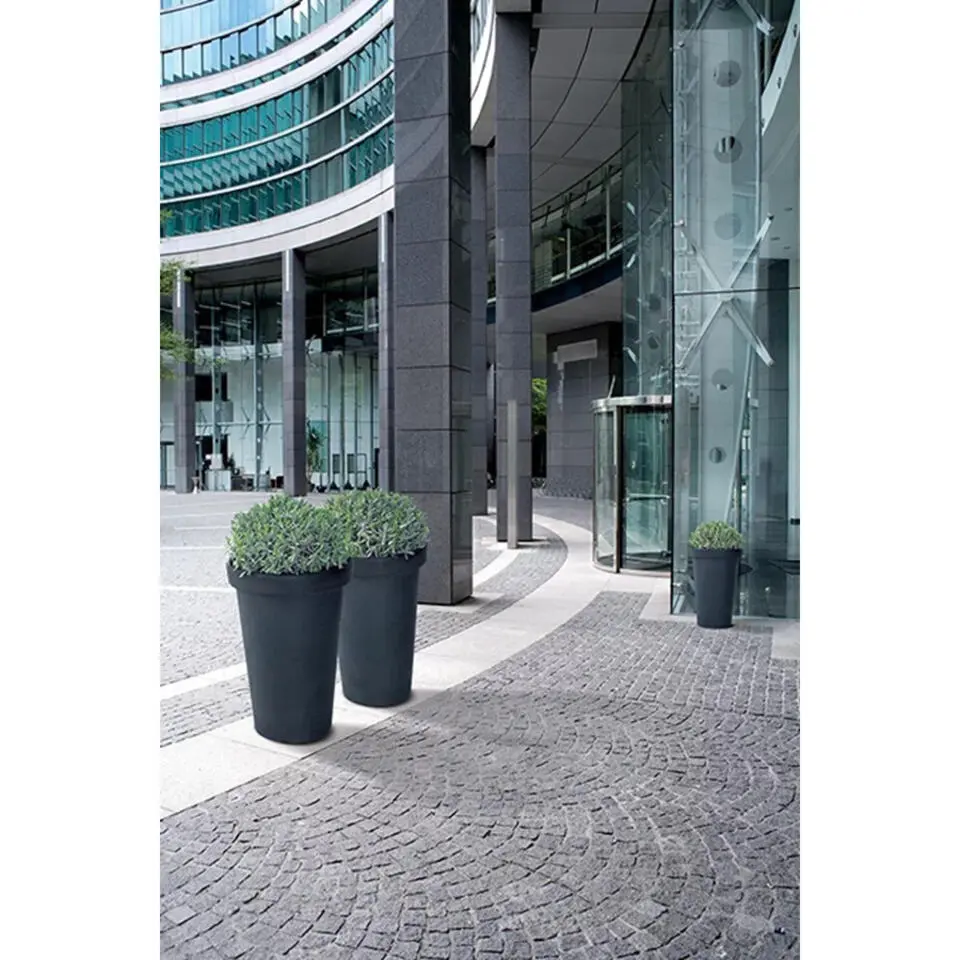 Prosperplast Plantenpot Flower Tower - antraciet - D40 x H60 cm