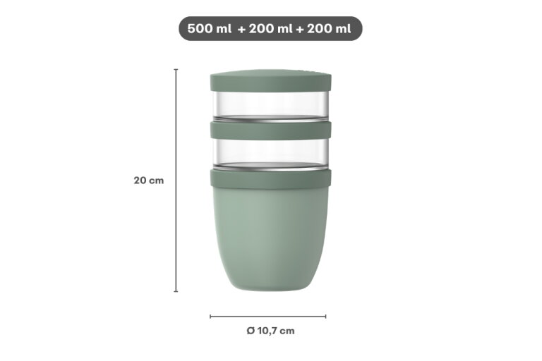 Ellipse lunchpot 3-delig 500 ml   200 ml   200 ml &ndash; Nordic sage