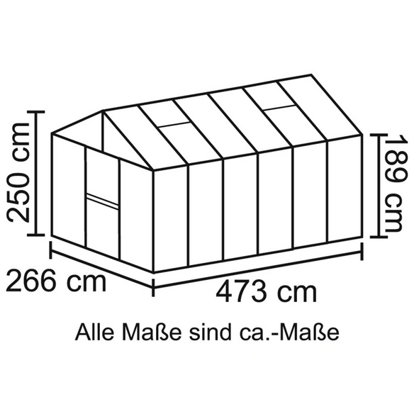 Gewächshaus »Zeus«, 11,9 m², Aluminium/Glas, winterfest