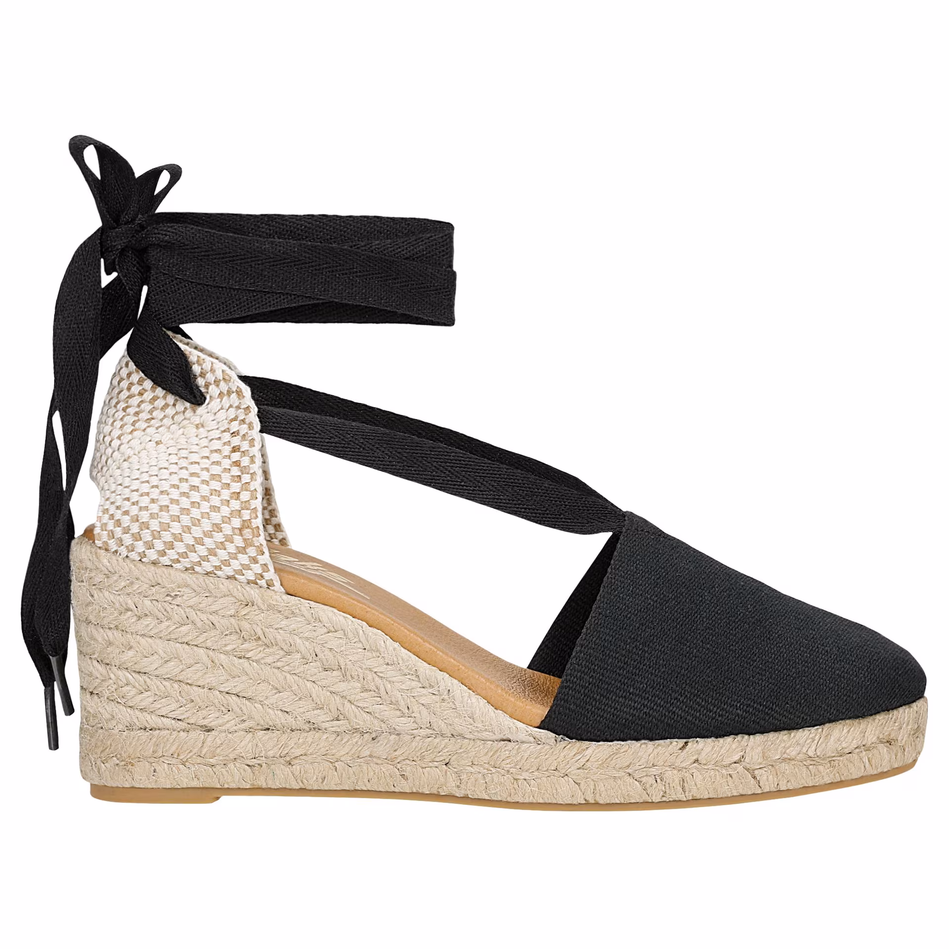 Czarne zabudowane espadryle damskie RELAKS