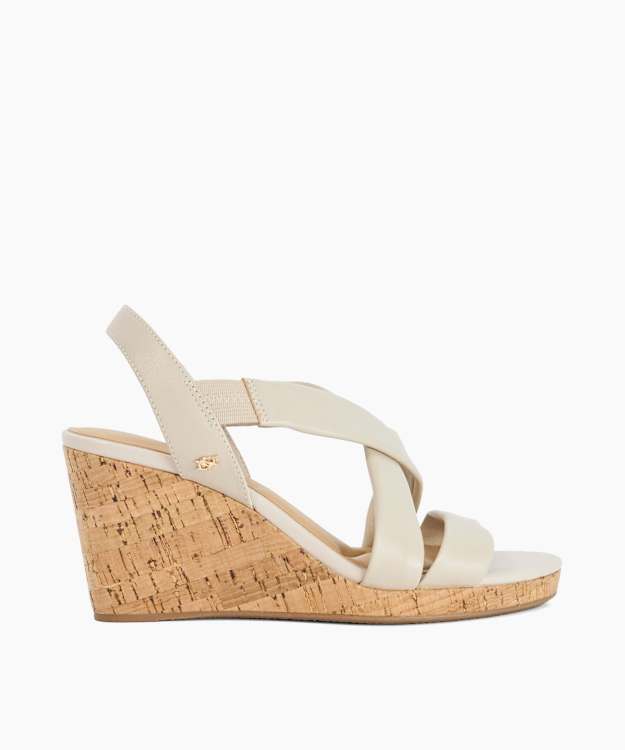 Kamies Ecru - Wide Fit Cork Wedge Heel Shoes