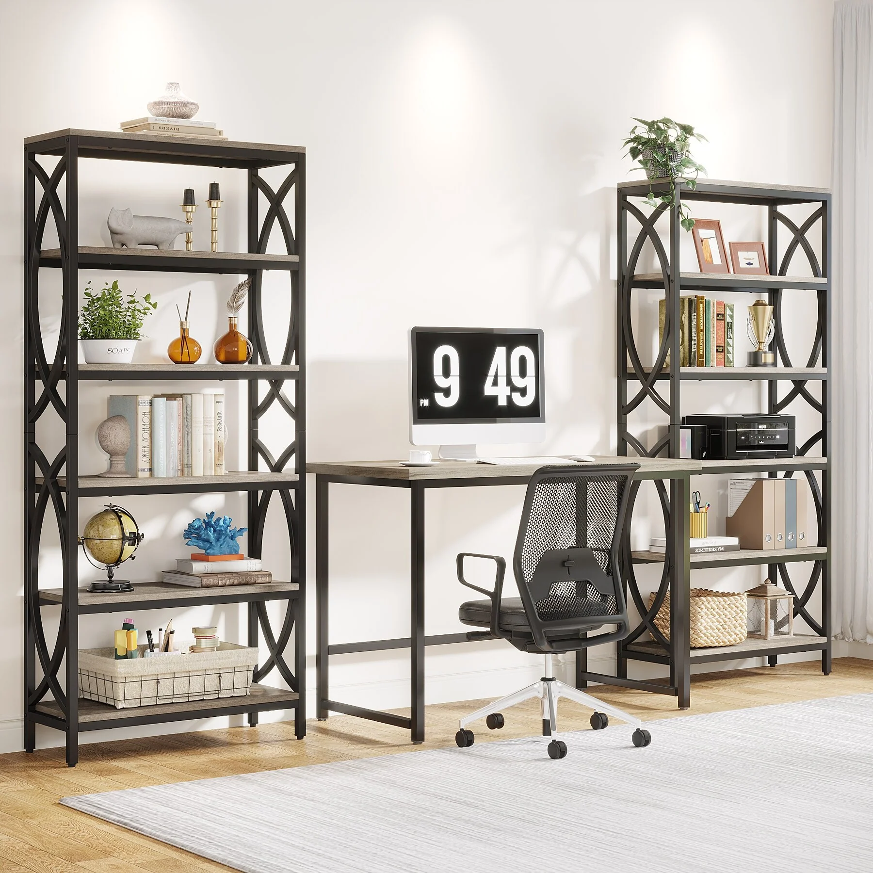 6-Tier Bookshelf, 70.8 Tall Bookcase for Office, Bedroom, Living Room