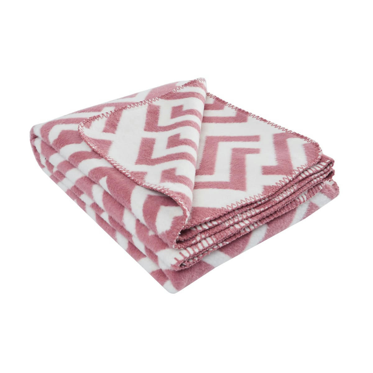 ELECTRA - Plaid chaud coton/acrylique Framboise 130x170 cm