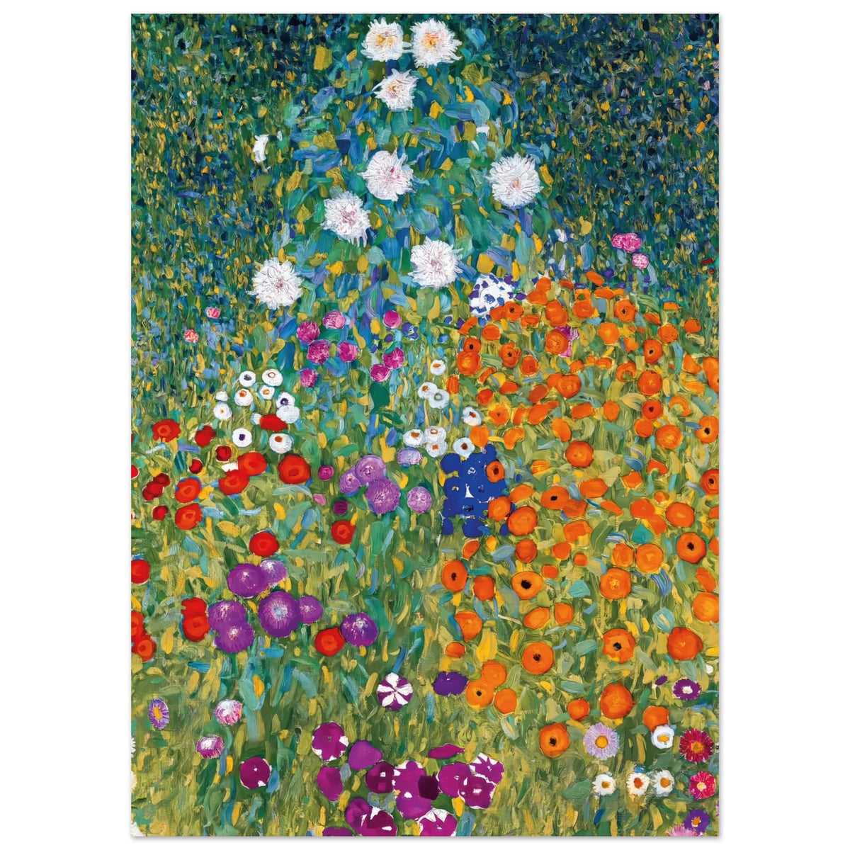 Artfulprints Poster Gustav Klimt - Blumengarten  - 50x70 cm - Meerkleurig
