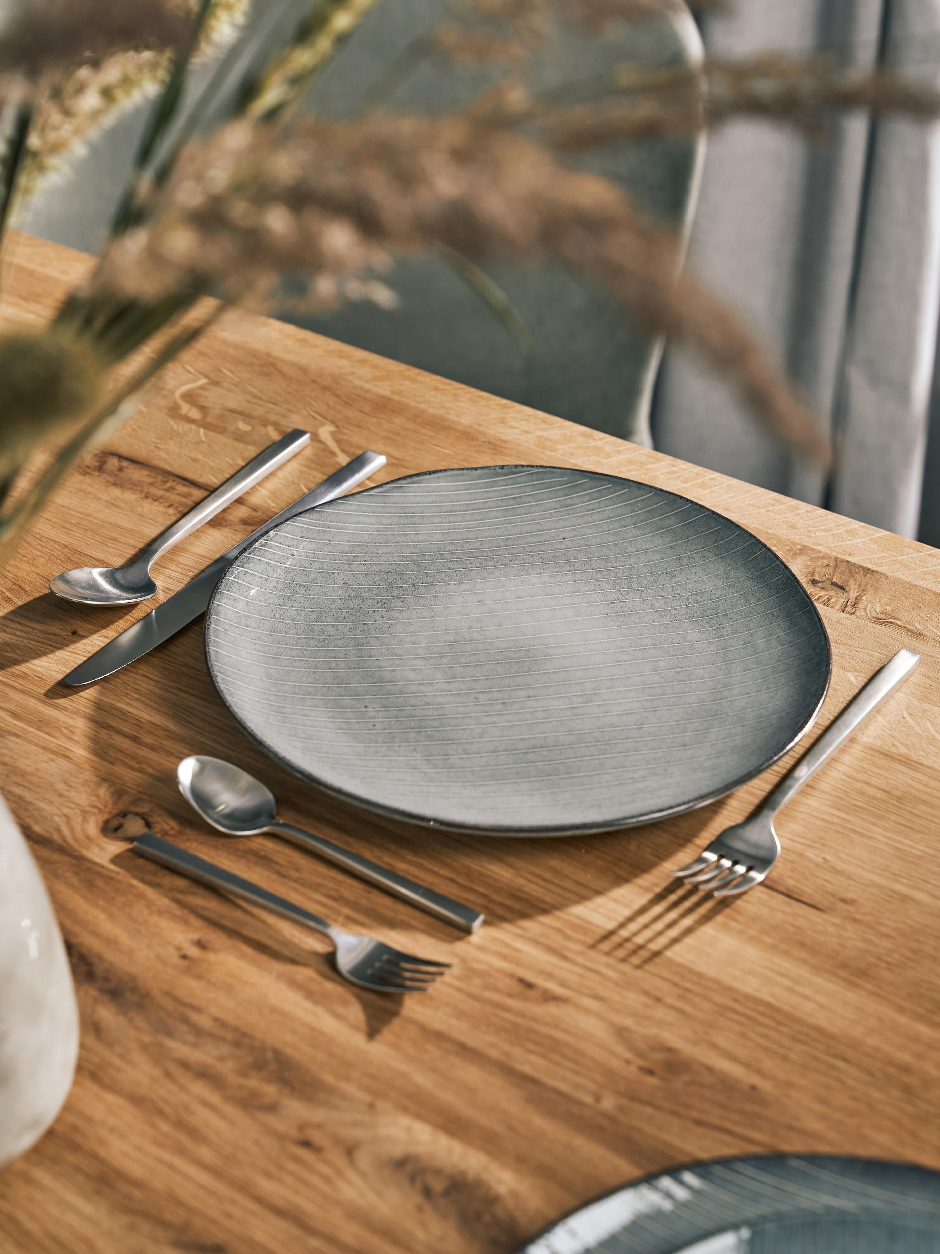Handgemachte Speiseteller Nordic Sea, 4er-Set