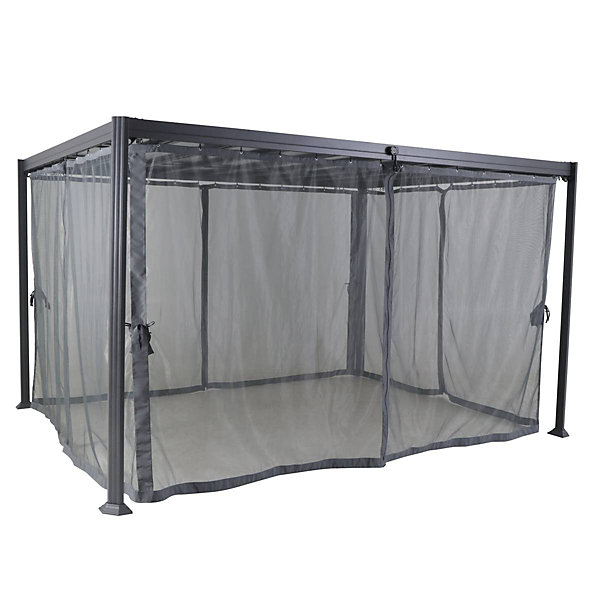 Moustiquaire de pergola Belize Ardoise (4 rideaux) - Hespéride