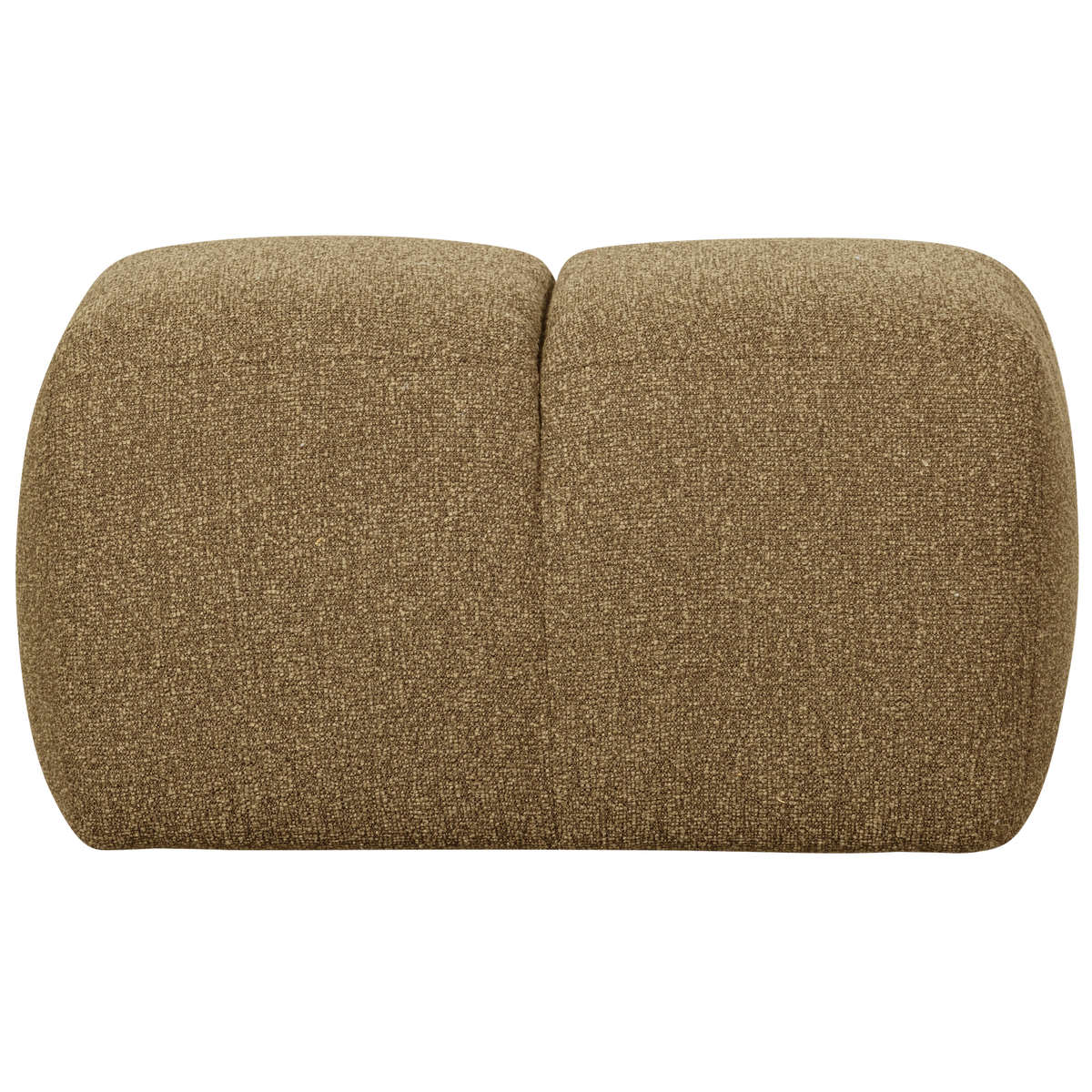WOOOD poef Mojo - Bouclé - Geel/Bruin Melange - 80x60x45