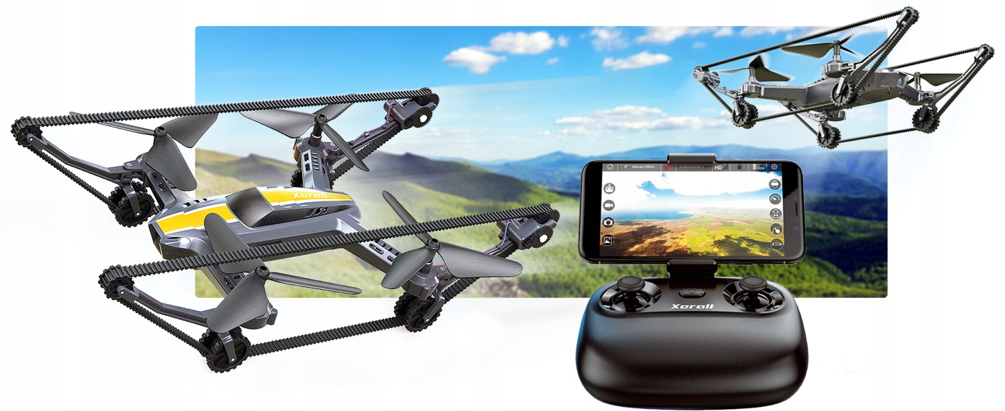 Xerall X TankCopter 2w1 jeżdżąco latający dron FPV WiFi kamera HD 720p