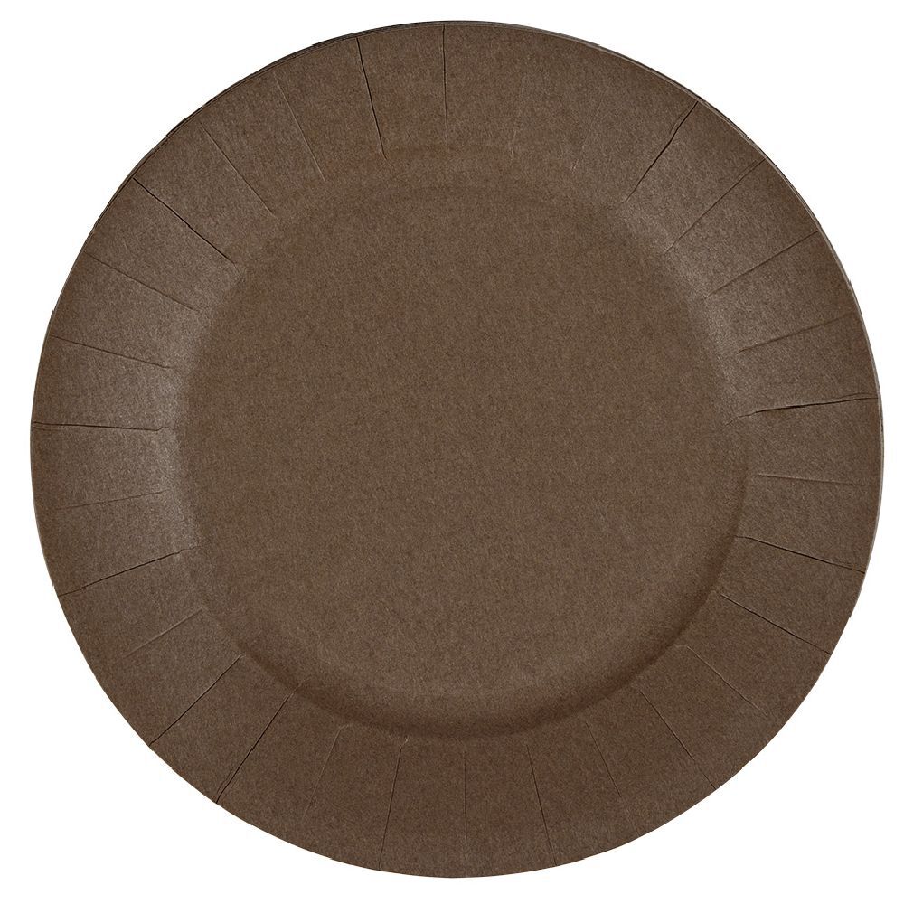 Lot de 10 assiettes en carton taupe Ø23 cm
