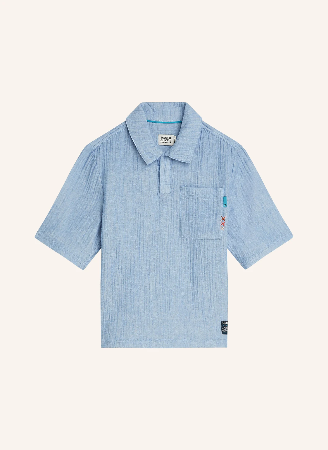 SCOTCH & SODA Musselin-Poloshirt
