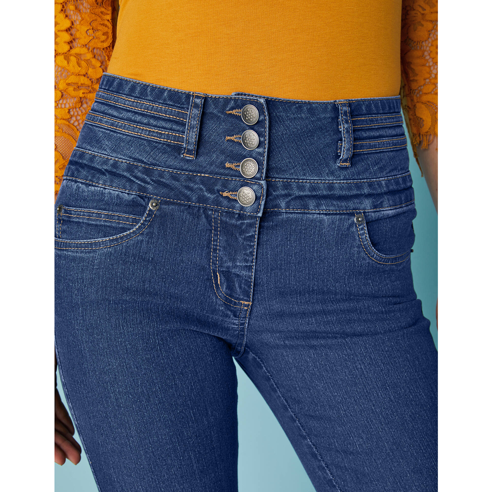 Jean bootcut taille haute - grande stature