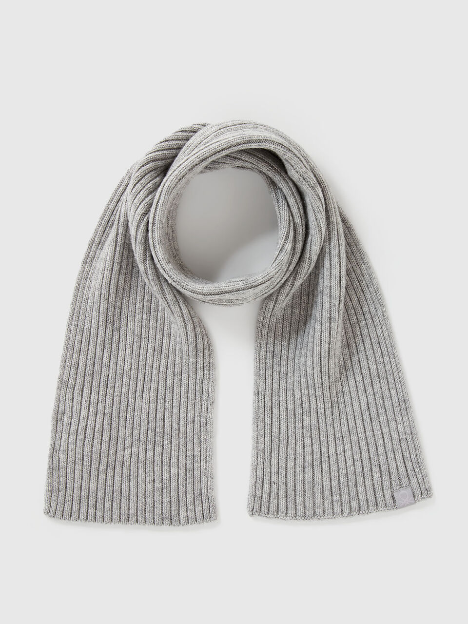 Wool blend knit scarf