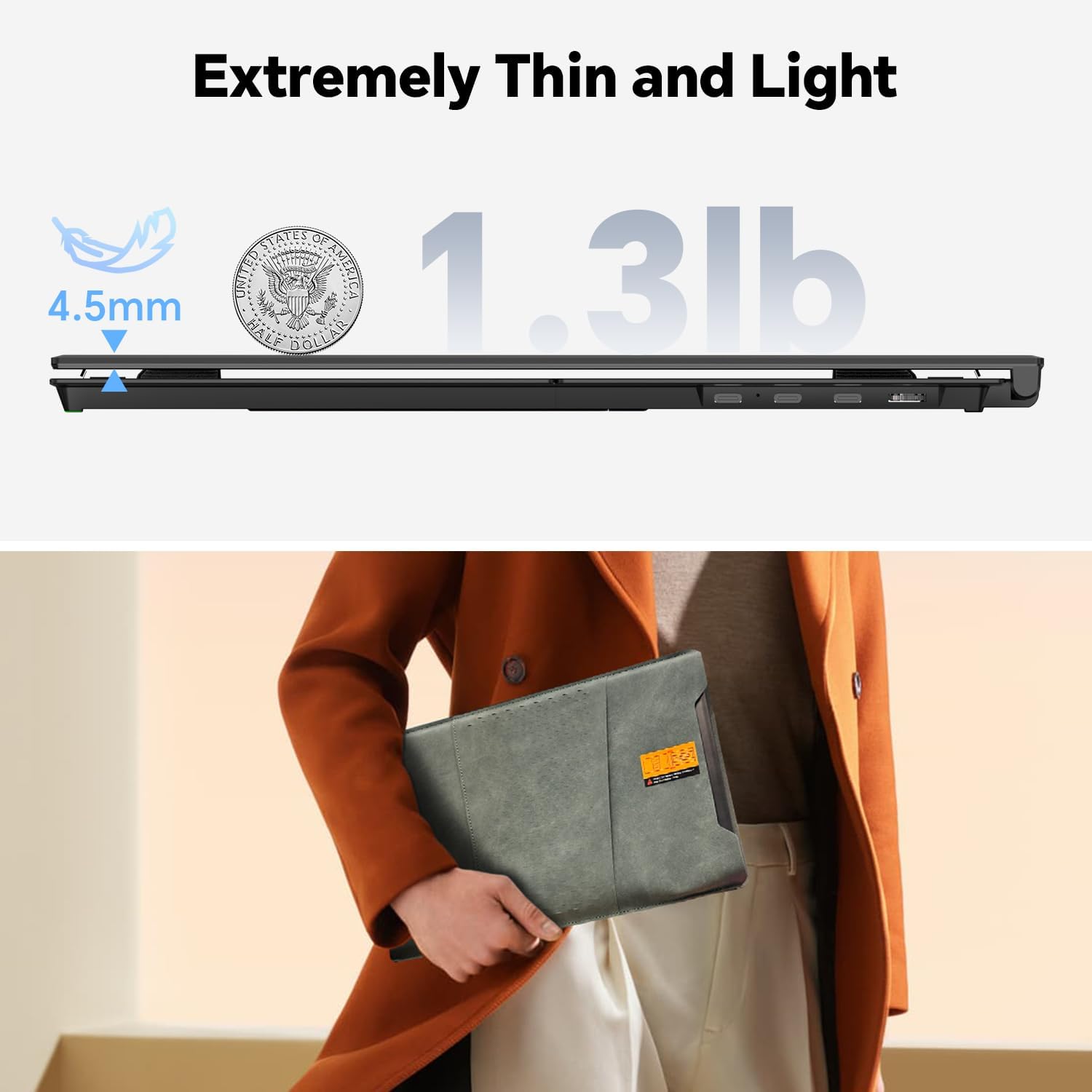 14.2 Laptop Screen Extender  0.17 Ultra-Thin FHD 1080P IPS Portable Monitor for Laptop  Dual Screen Travel Monitor Extender  Plug-Play for Windows/Mac/Chrome  Fit 13”-17.3” Laptops
