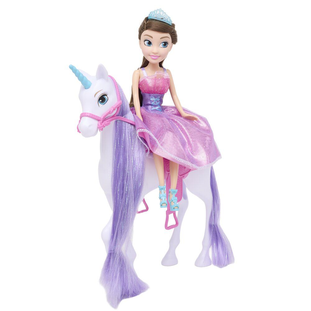 Poupée avec licorne Sparkle avec accessoires violet