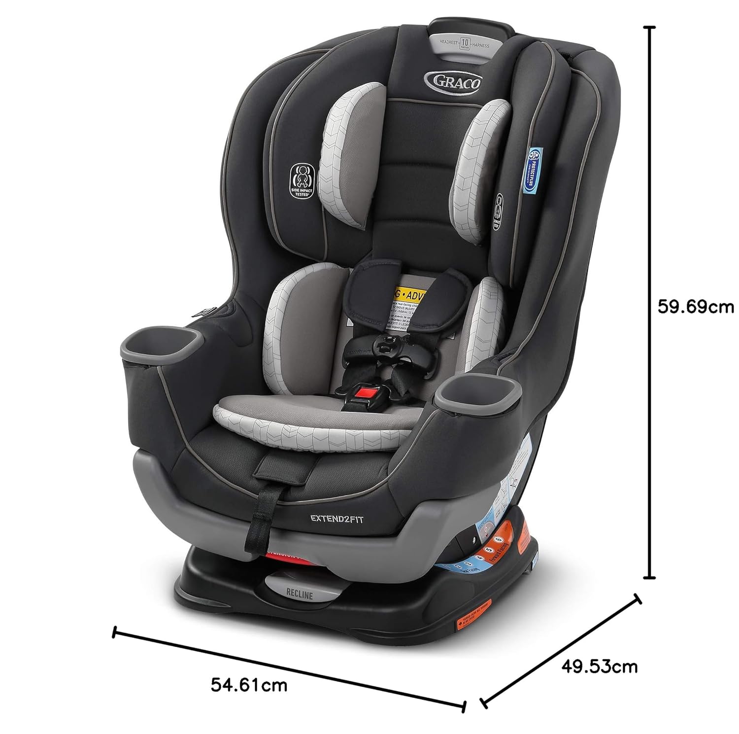 Extend2Fit Convertible Baby Car Seat, Rear and Forward Facing, Adjustable Extension Panel for Extra Legroom, Gotham