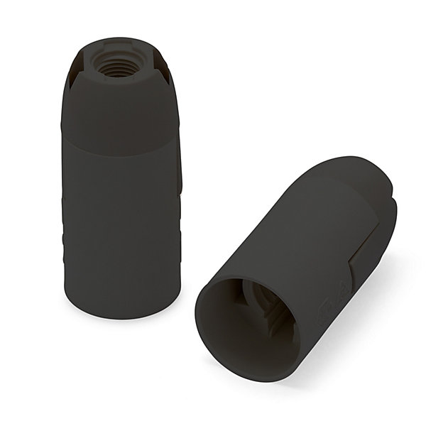 Douille thermoplastique E14 avec gaine lisse. Noir
