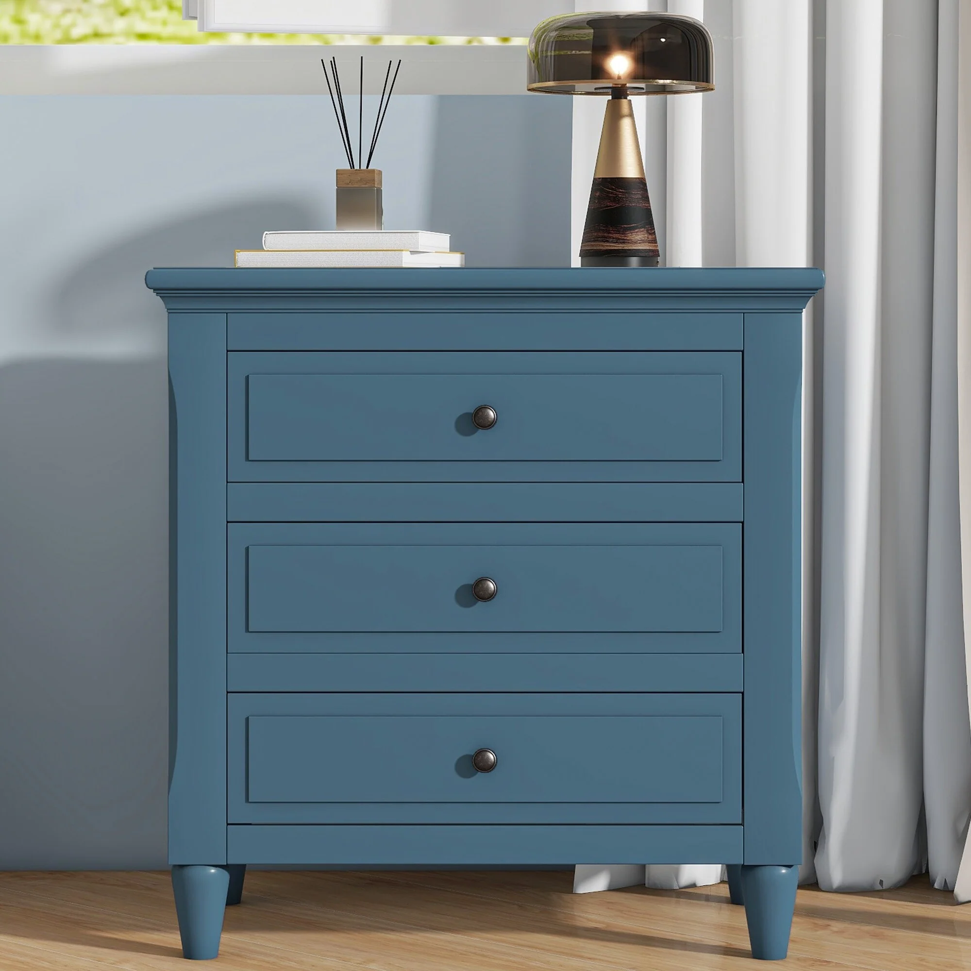 3-Drawer Wooden Nightstand