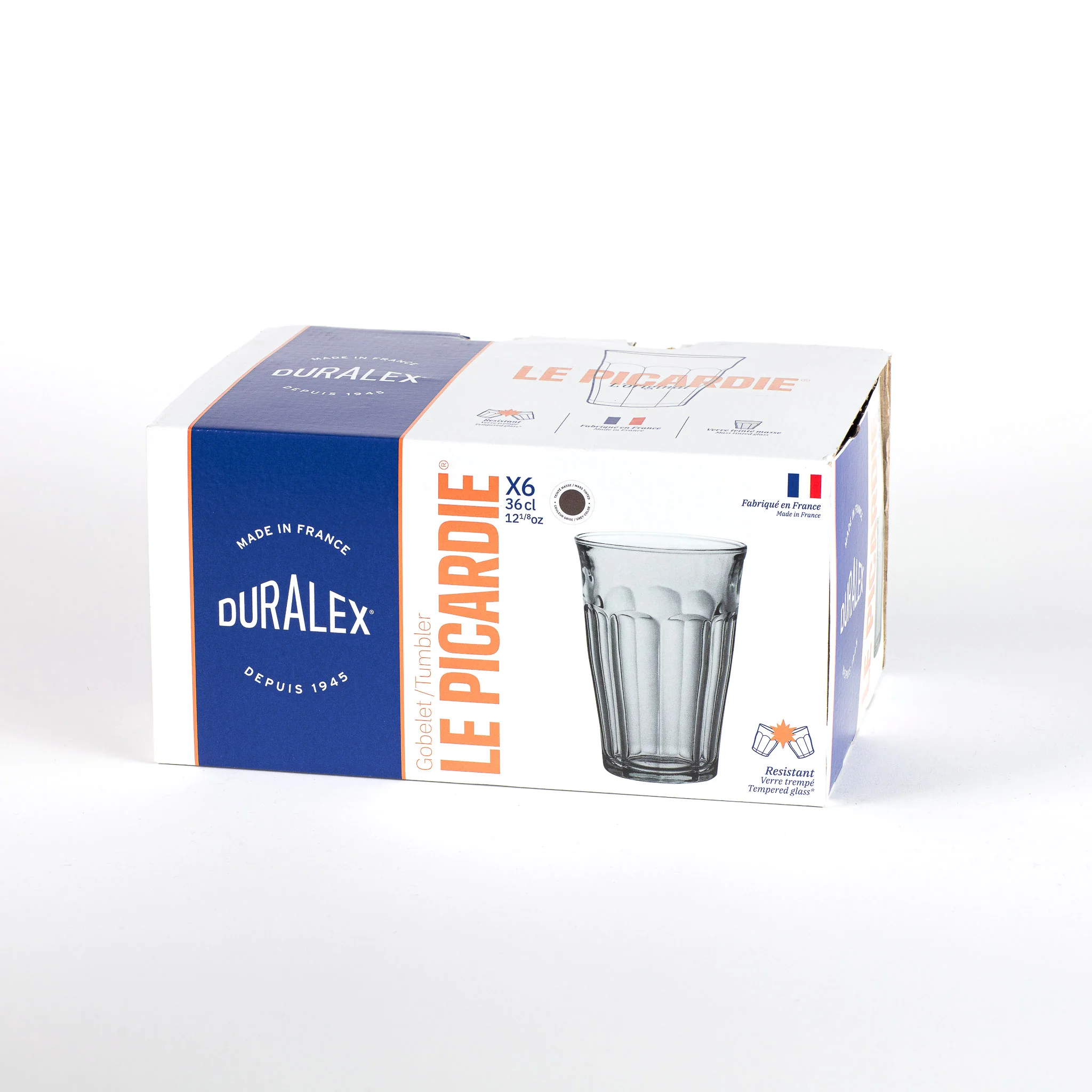 Le Picardie - Verre à eau - Gris 36cl (Lot de 6)