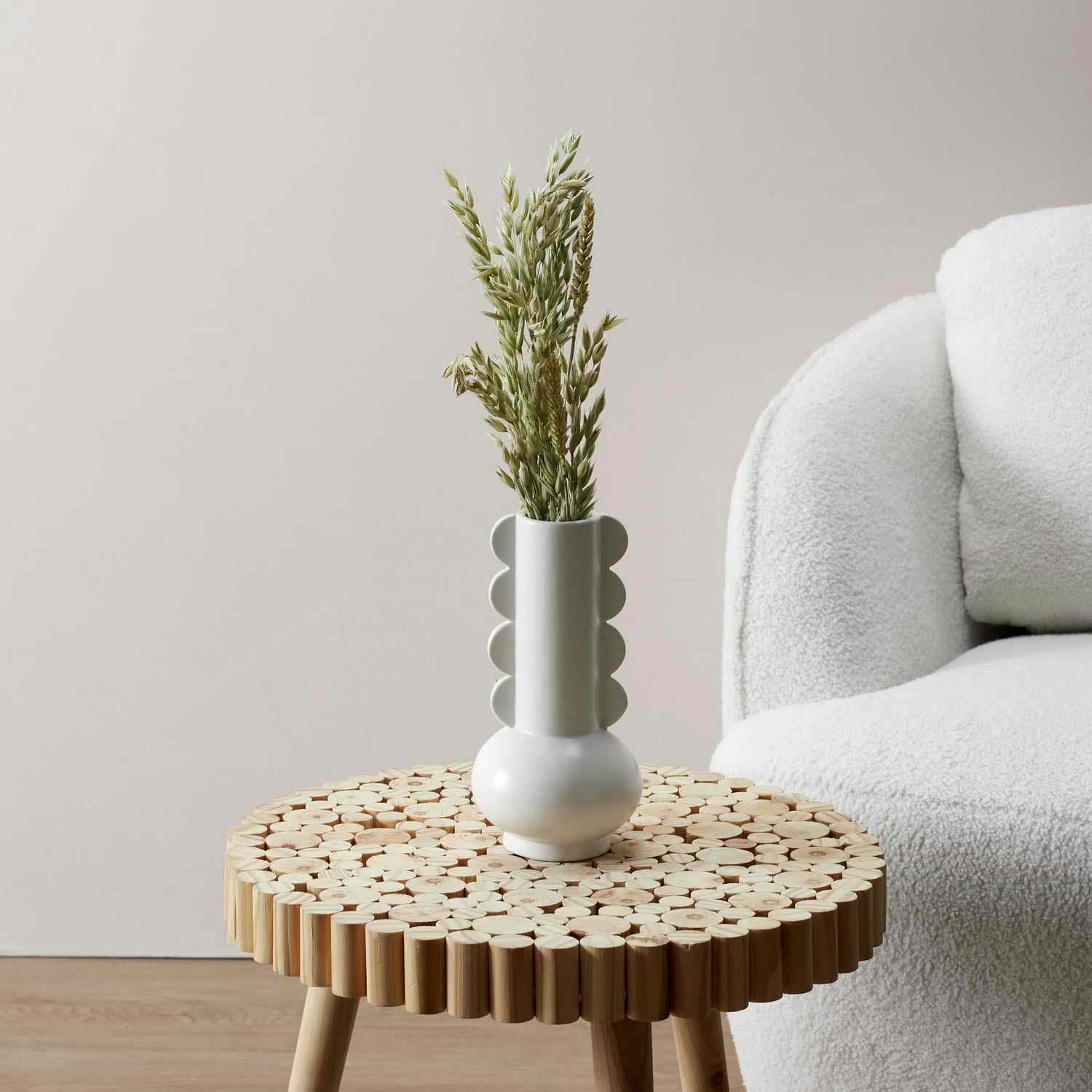 - Vase en céramique 8 x 15 cm lola blanc