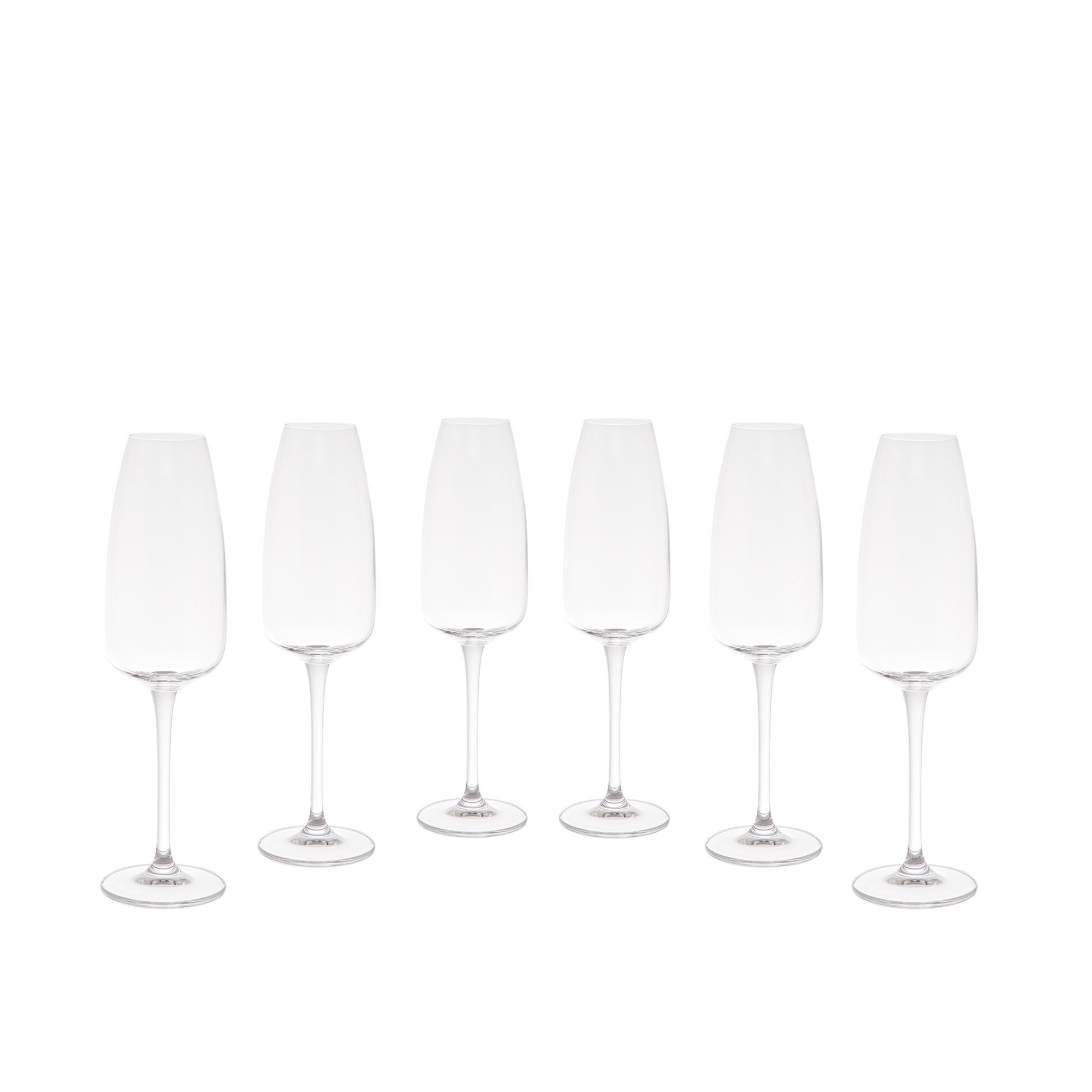 Set 6 calici flute cristallo di Bohemia