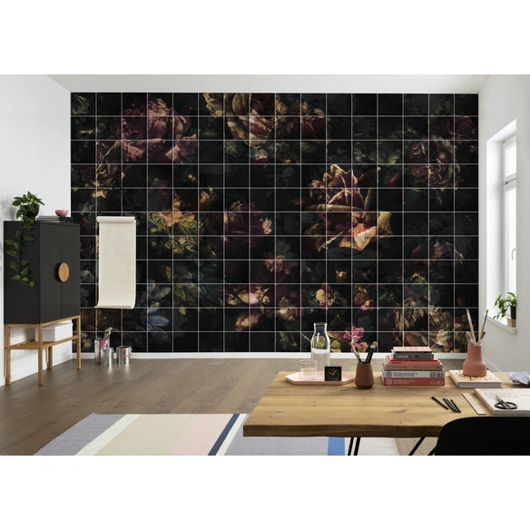 Vliestapete, Blumen, bunt