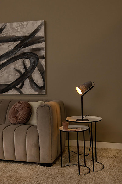 Lampe de table BENSEN en feutrine avec 1xE14 - Gris - Lucide