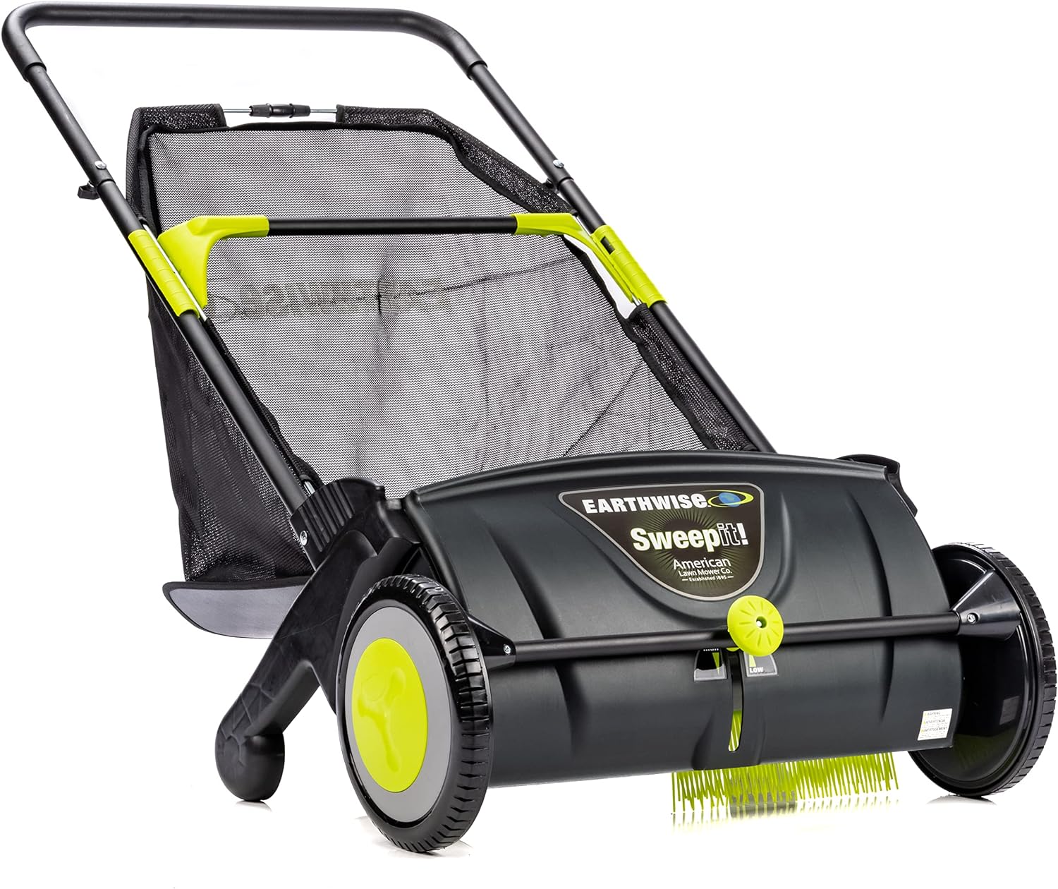 21-Inch Width Leaf  Grass Push Lawn Sweeper, Black