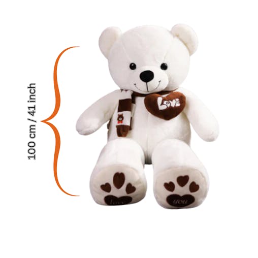 NNECN Huge 100cm White Giant Teddy Bear Toys Stuffed Animals Soft Plush Cotton Scarf Bear Hold Pillow Doll