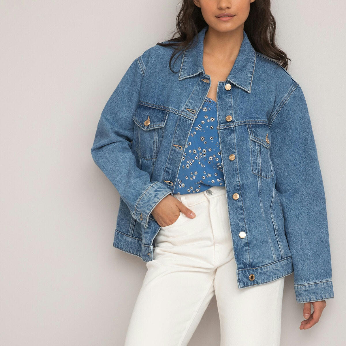 Veste en denim coupe ample