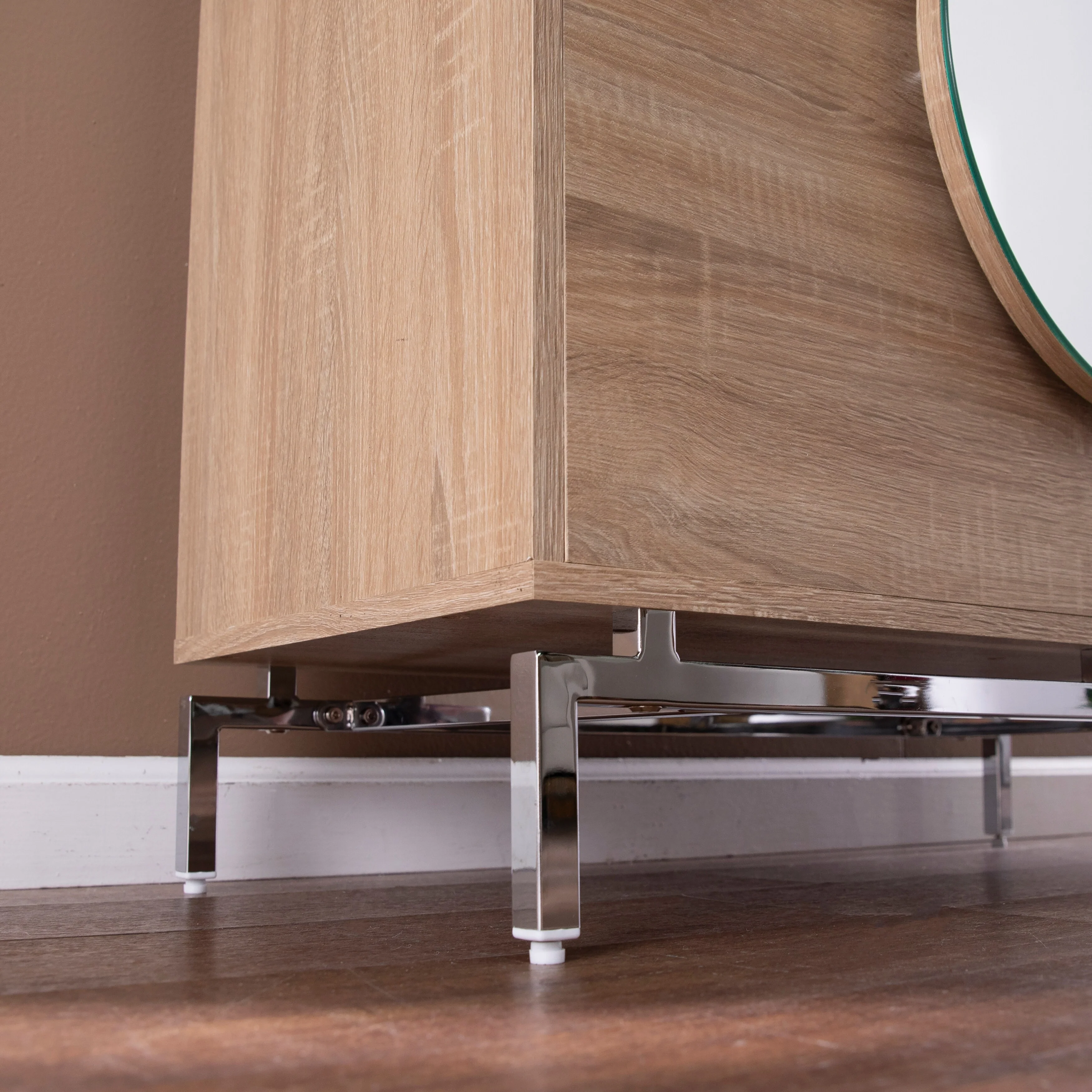 SEI Furniture Nettleton Contemporary Natural Wood Bar Cabinet